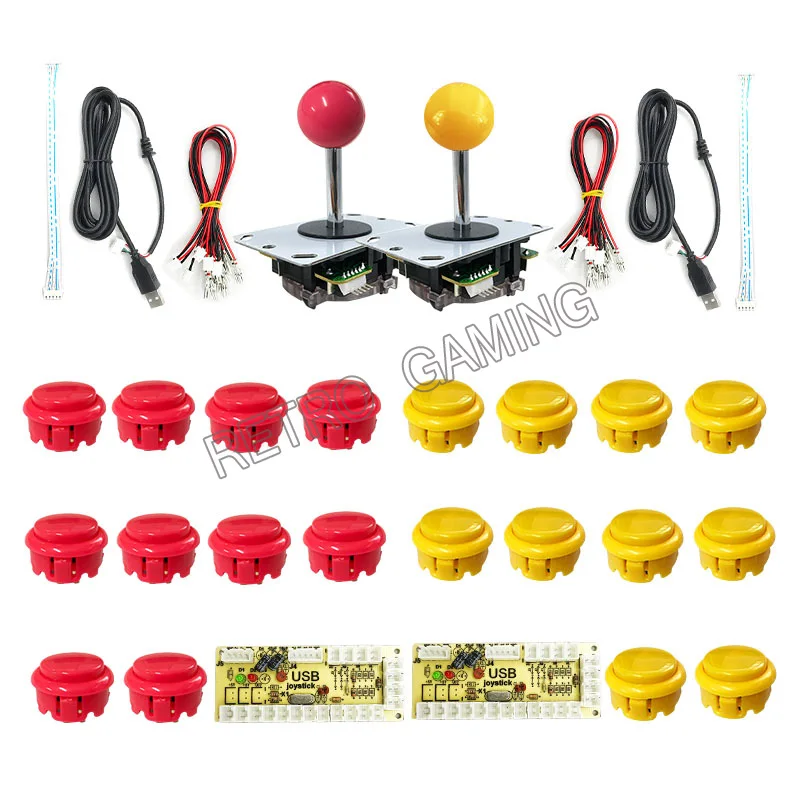 2 игрока Zeros задержка Джойстик Аркада + светодиодный USB энкодер 20 копия Sanwa Кнопки 28