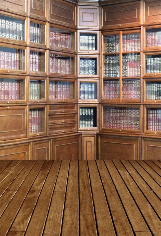 

Laeacco Old Wooden Bookshelf Floor Study Library Child Portrait Photography Background Photographic Backdrops For Photo Studio