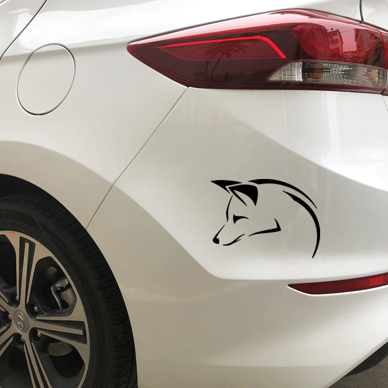 YJZT 15.4CM*11.2CM Fox Head Creative Decorate Car Stickers Body Of Car Vinyl Decal Black/Silver C4-1701 - Image 5