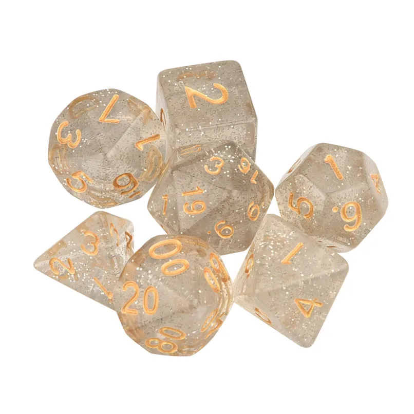 7pcs Set Multifaceted Dice TRPG Game Dungeons & Dragons Polyhedral D4-D20 Multi Sided Acrylic Dice #2o23 (6)