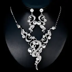 MISANANRYNE Популярные Новый стиль замечательный классический элегантный кристалл Спиральные серьги цепочки и ожерелья наборы для ухода за
