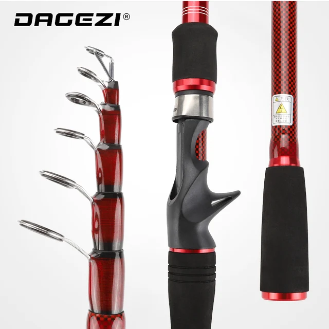 $US $13.08 DAGEZI Carbon Telescopic Fishing Rod 1.8-2.7M Spinning Casting Rod M Power 7 Sections Lure Rod For 