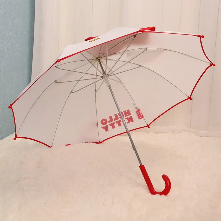 Креативный, милый, мультяшный Зонт с длинной ручкой hello kitty для детей, милый зонтик для девочек, белый зонтик Z518