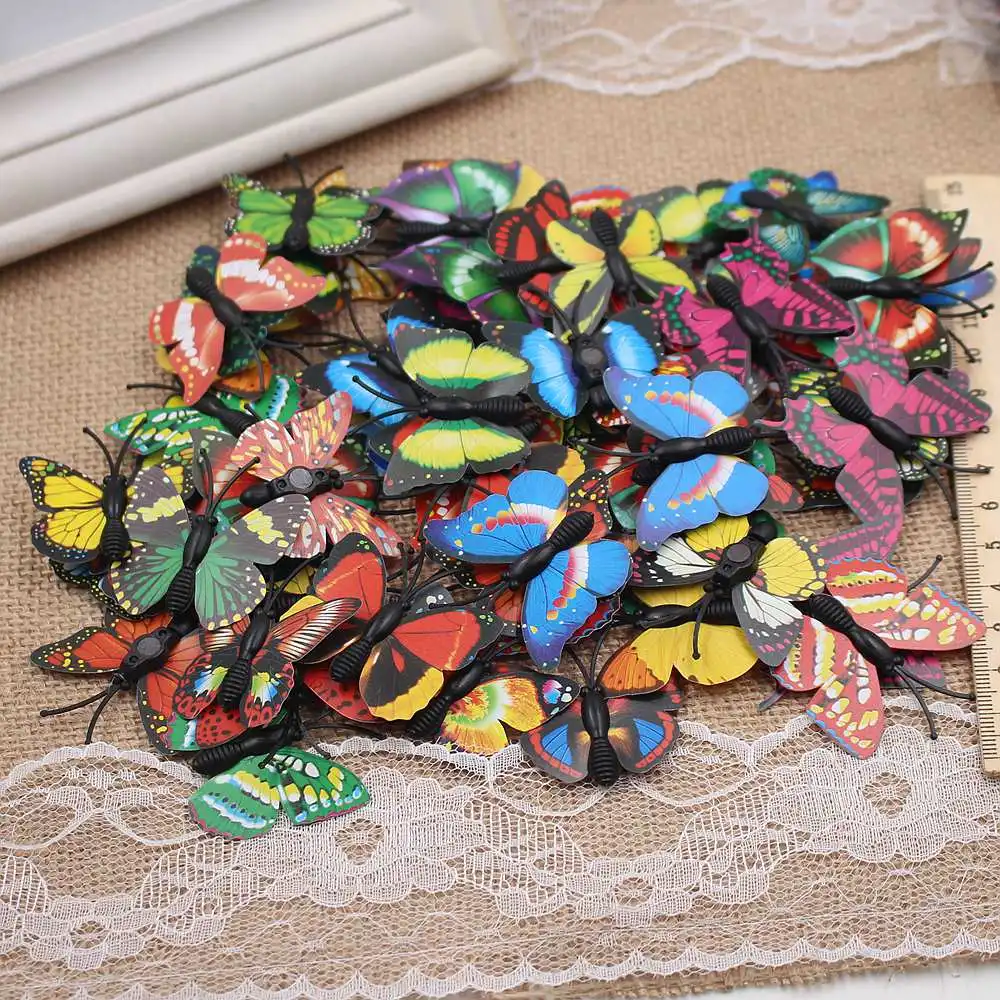 10pcs/lot PVC Magnets Butterfly Wall Stickers Fridge Stickers Home Kids Room Decorations DIY Creative Magnets Butterflies