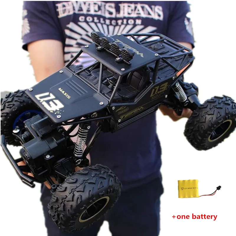 28 см Радиоуправляемая машина 1/16 4WD 4x4 водительский автомобиль Двойной Мотор привод Bigfoot автомобиль пульт дистанционного управления модель автомобиля внедорожник игрушка - Цвет: BLACK 1 BATTERY