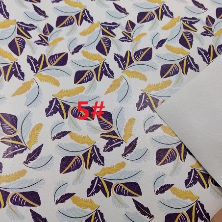 2pcs color 5 2шт 21x29 см печатных листьев PU кожа, мягкая кожа синтетическая кожа для DIY аксессуары 4S27 - Цвет: 2pcs color 5