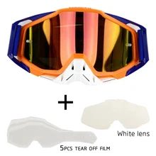 Motorcycle goggles with tear off films and extra lens YH06S