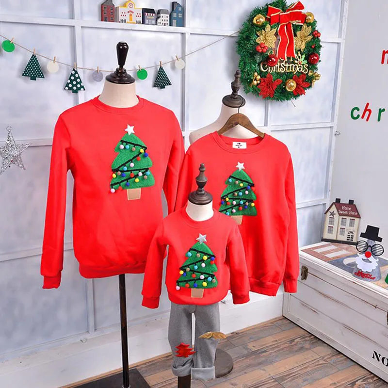 Одинаковые комплекты для семьи, зима, Рождественская елка, одежда для папы, мамы и детей, детская рубашка, флисовая Теплая семейная одежда