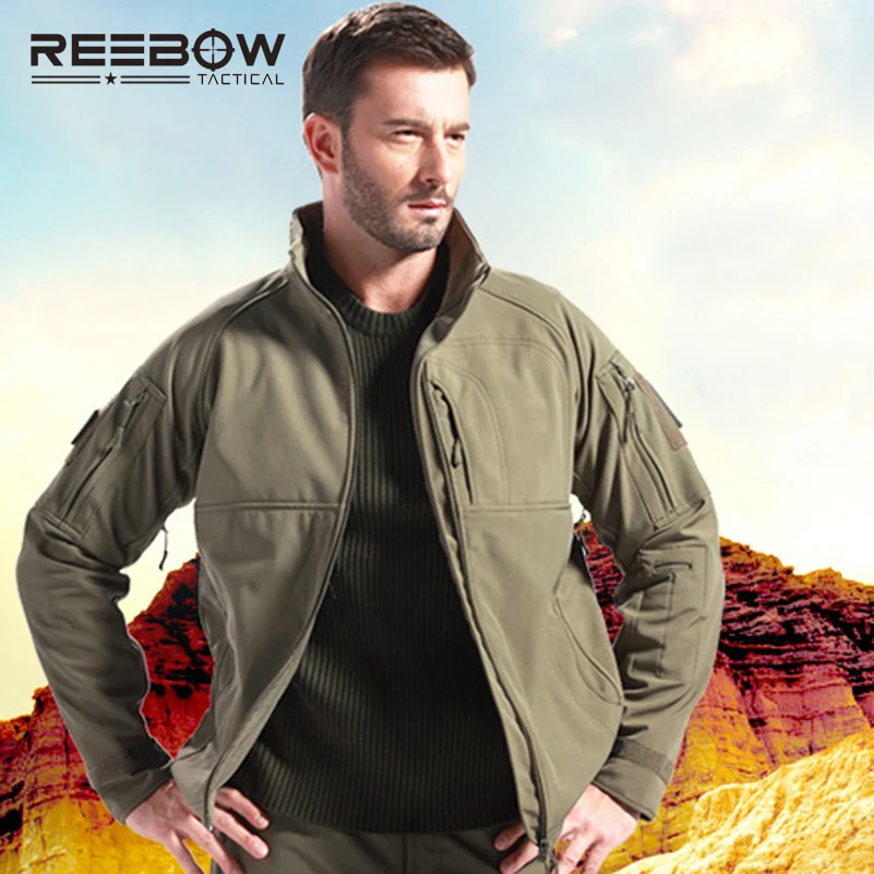 Мужская Флисовая Куртка REEBOW теплая ветрозащитная тактическая куртка для
