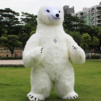 

2.6M Tall Inflatable Costume Adult Polar Bear Inflatable Costumes Blow Up Fancy Dress Mascot Cosplay Costume for 1.6M - 1.88M Ad