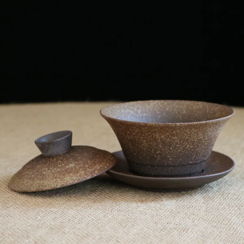 130 мл винтажная керамическая грубая керамика Gaiwan китайская лампа чайная