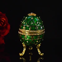 QIFU Новое поступление Россия популярное qifu faberge яйцо домашнее украшение металлические поделки - Цвет: Green