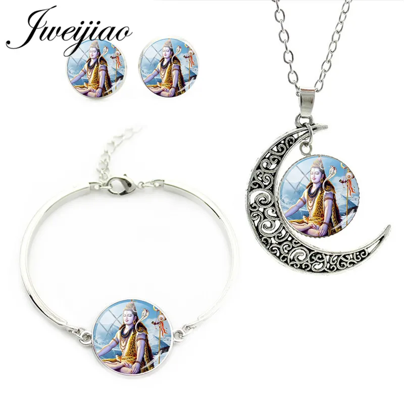 JWEIJIAO Shiva Parvati Ganesha индийское искусство индуическое ожерелье серьги Браслеты