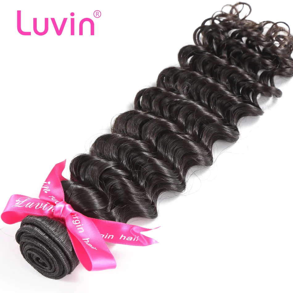 

Luvin 10A Peruvian Deep Wave Virgin Hair Extension 100% Human Hair Weave 30 inch Bundles Unprocessed Hair Weft 1 3 Bundles Curly