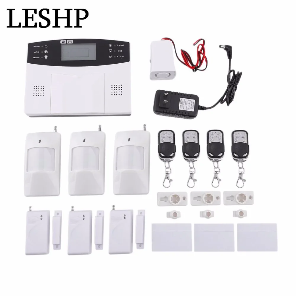 

LESHP LCD Display Remote Control Wireless GSM Home Security Alarm System Detector Sensor Call 110dB Intelligent Auto Door Alarm