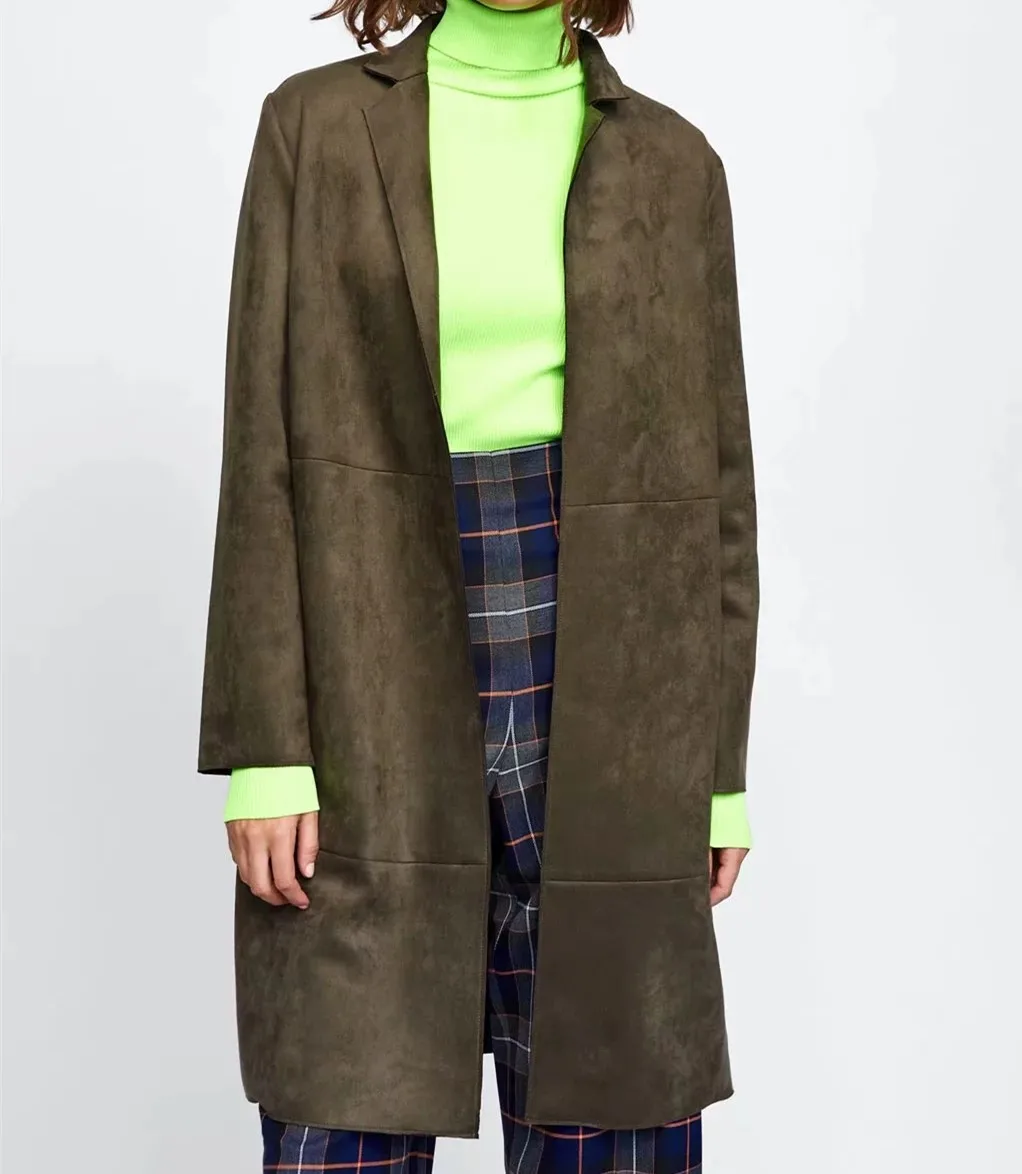 

Hot sale A0904T11 Europe and the United States fall 2018 new suede coat texture effect of 1486 #