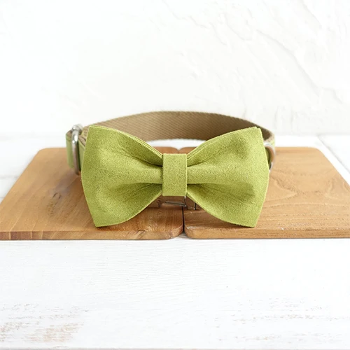 Dog Collar Bow Tie 100 шт./лот торговля самодизайн окружающую среду ошейник дерево нейлон желтый зеленый и коричневый 5 размеров ошейники UDC031 - Цвет: Dog Collar Bow Tie