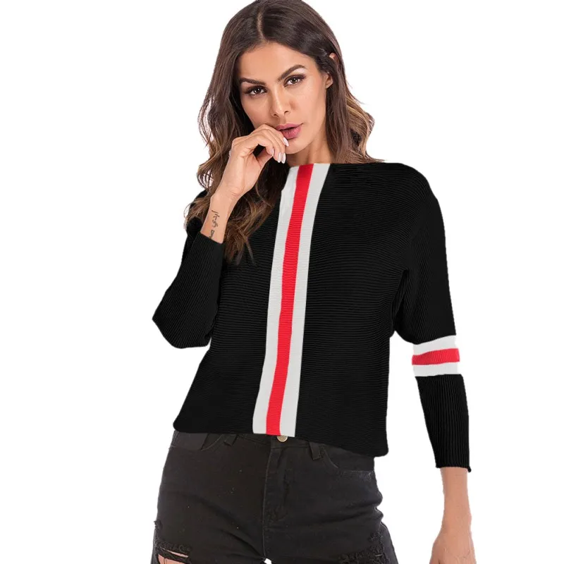 Sweater Casual Style Women Knitted Sweater And Pullovers Full Sleeve Ladies Sweaters Long Batwing Sleeve Knitted Sweater Tops