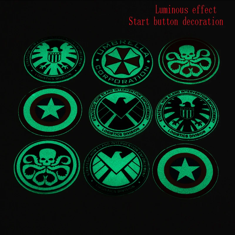 Светящаяся металлическая наклейка на кнопку запуска автомобиля для Jeep Renegade