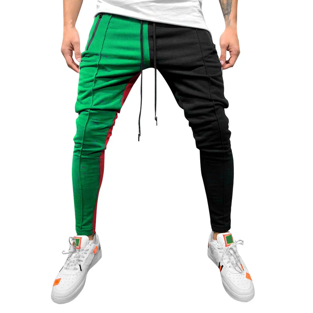 

Fashion Men's Pants Streetwear Hip Hop Casual Solid Patchwork Color Sweatpant Trousers Jogger Pant Clothes