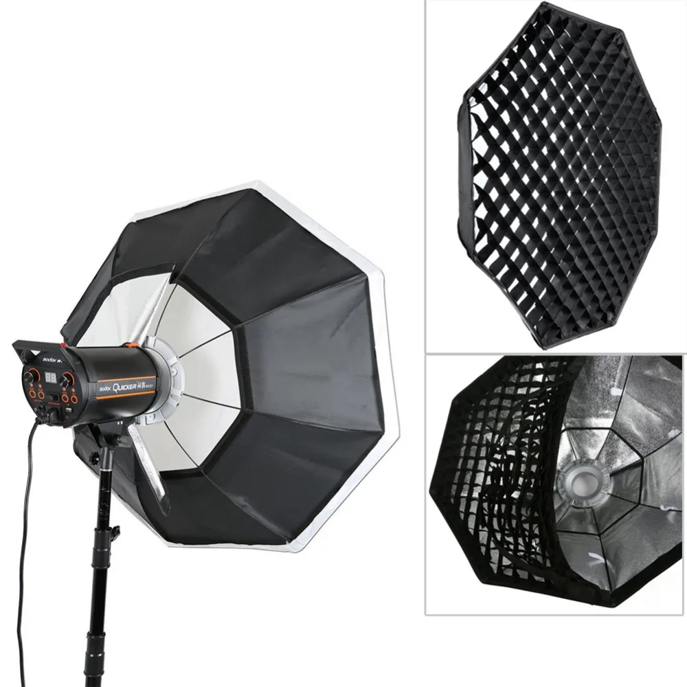 

Fomito Godox SB-FW120 47" 120cm Octagon Softbox Bowens Mount Ring with Grid Honeycomb for Studio Strobe Speedlite Flash