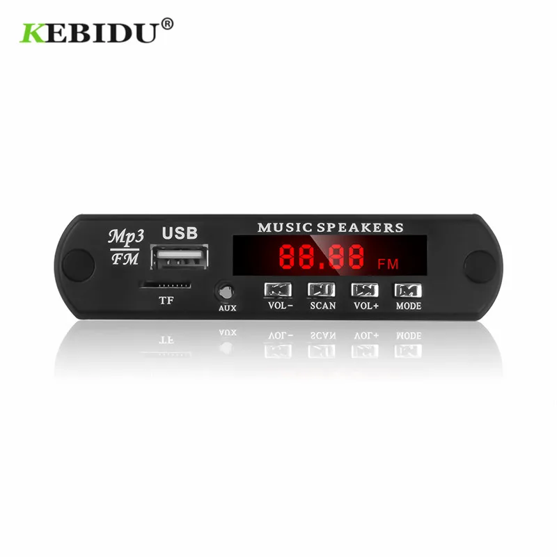 KEBIDU usb mp3 модуль без bluetooth 12 в MP3 WMA декодер плата аудио модуль FM AUX USB TF радио для автомобиля удаленный музыкальный динамик