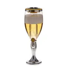 1,5 L Пластик Настольный винный пивная башня дозатор соков для напитков с светодиодный Красочные сверкающих лампы в форме свечи(серебро