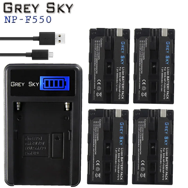

3000mAh NP-F550 NP F550 NPF550 Battery+LCD Charger for Sony NP-F330 NP-F530 NP-F570 NP-F730 NP-F750 Hi-8 GV-D200 L10