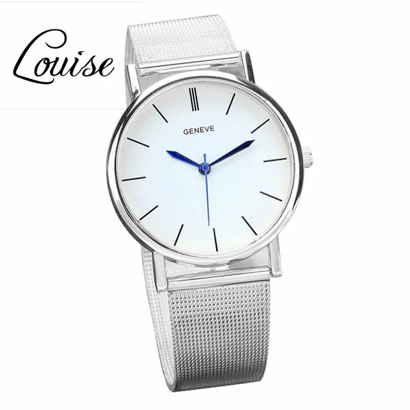 

Louise New Men Watch Fashion Watch Stainless Steel Quartz Women's Wrist Watches Mesh Relogio Freeshipping