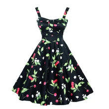 Women Summer Dress 2016 plus size clothing Sling Floral robe Retro Swing Casual 50s Vintage Rockabilly Dresses Vestidos