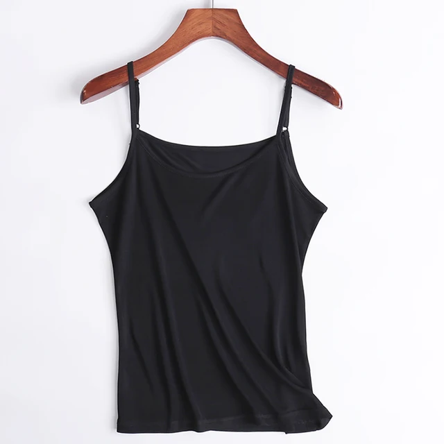SUYADREAM Women silk Camis Real Silk Bottoming Camisoles Comfortable Silk Tank tops 2022 Spring Summer Camis black