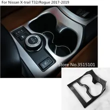 Автомобиль полный-Совета отделкой ABS chrome центральной консоли среднего чашки коробка передач кадр 1 шт. для Nissan X- trail, PDF T32/Rogue 2017 2018 2019
