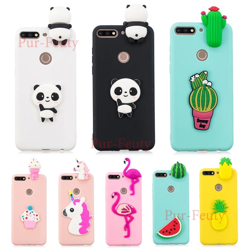 

Case For Huawei Y7Prime 2018 LDN L21 TL10 Cute 3D Ice-cream Cactus Fruit Soft Silicone TPU For Huawei Y7 2018 / Y7 Prime 2018