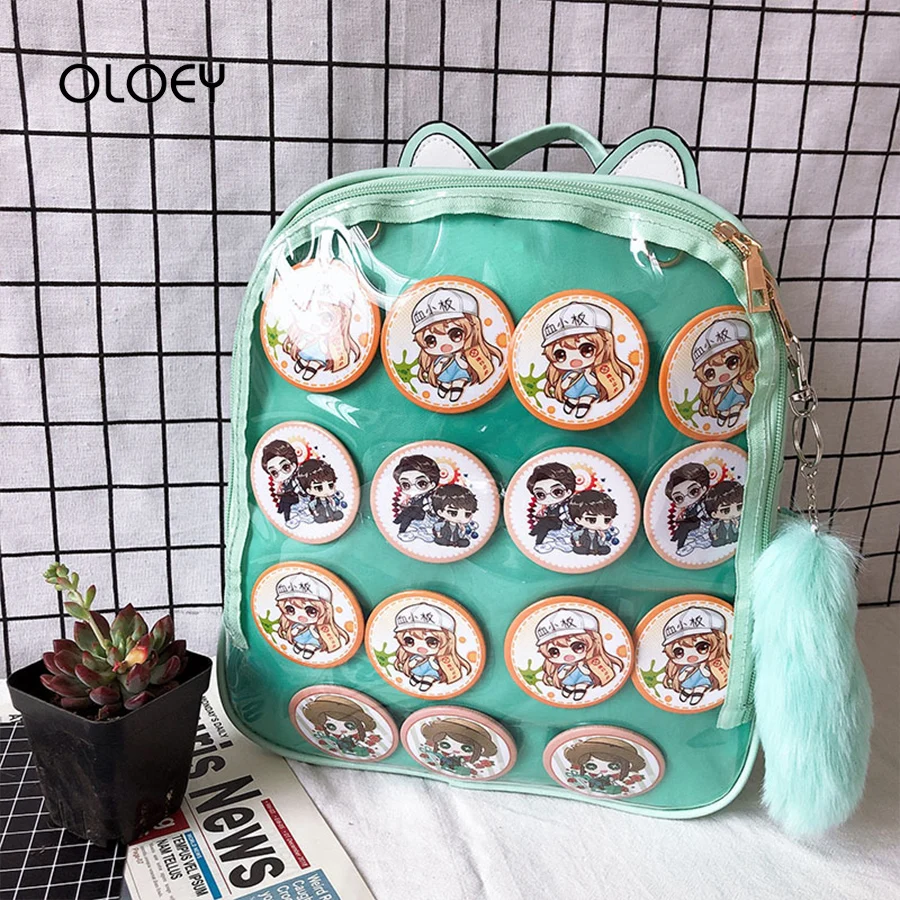 

Harajuku Cute Clear PVC Women Backpacks Waterproof Soild Color Kawaii Schoolbag Totes For Teen Girls Casual Back Pack Beach Bag