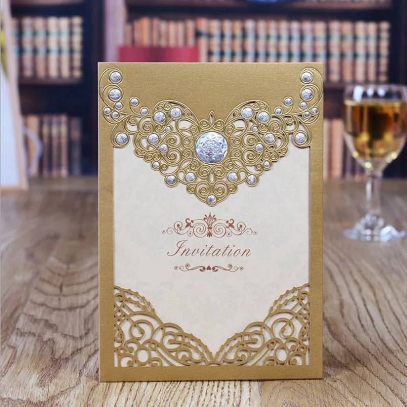 White And Gold Wedding Invitation Lemonwedding