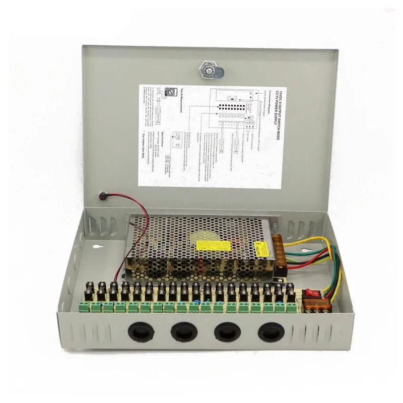 18Channel 12V15A Surveillance camera Power supply distribution box Anti