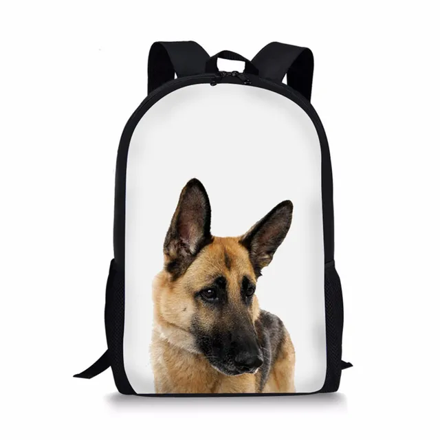 FORUDESIGNS German Shepherd Printing Dogs Kids Bags for Girls School