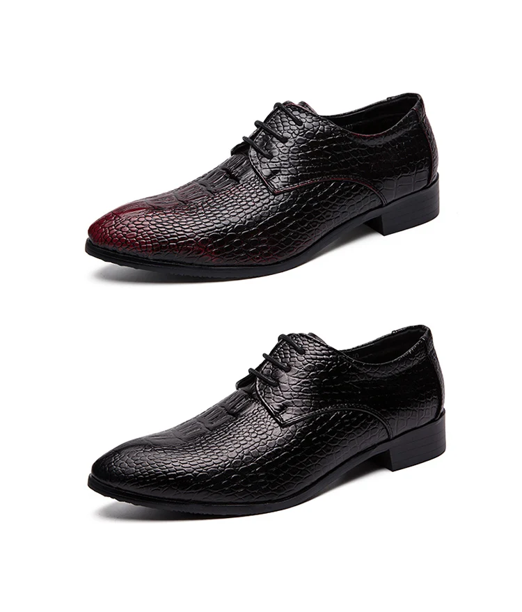 Роскошные модельные кожаные туфли с узором «крокодиловая кожа»; мужские деловые свадебные туфли; кожаные повседневные туфли-лодочки с острым носком; официальные кожаные туфли