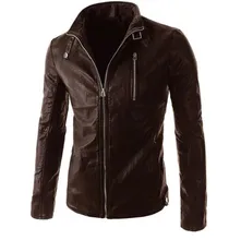 New Motorcycle Jackets Men PU Leather Jacket Vintage Retro Stand Collar Biker Punk Classical Slim Windproof Moto Jacket New Motorcycle Jackets Men PU Leather Jacket Vintage Retro Stand Collar Biker Punk Classical Slim Windproof Moto Jacket