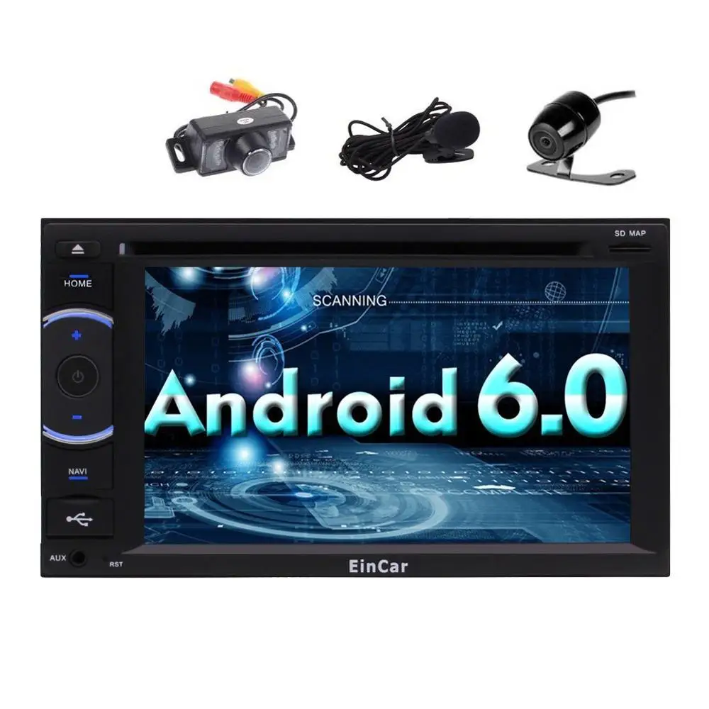 Front & Backup Cameras+6.2'' Android 6.0 Car Stereo 2 Din Head Unit GPS