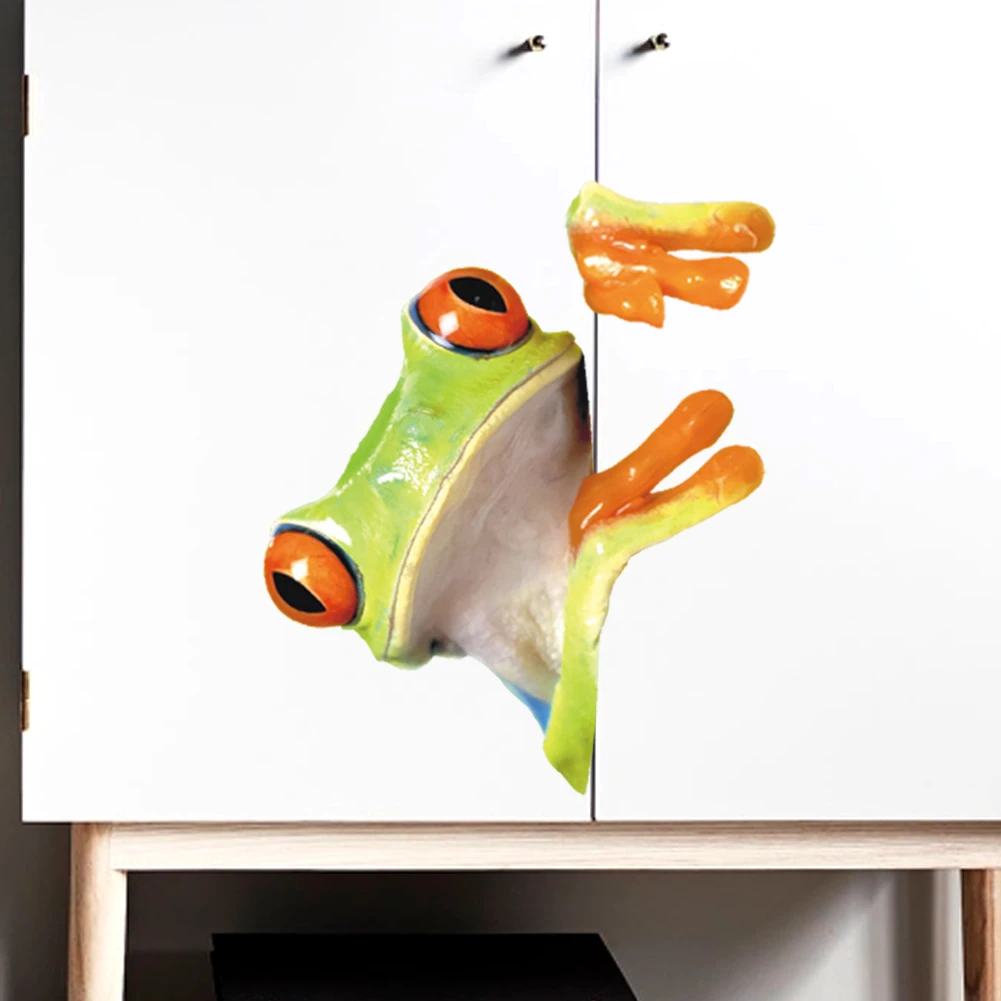 3d яркие маленькие лягушки 18*20 см diy настенные наклейки для детских комнат шкаф