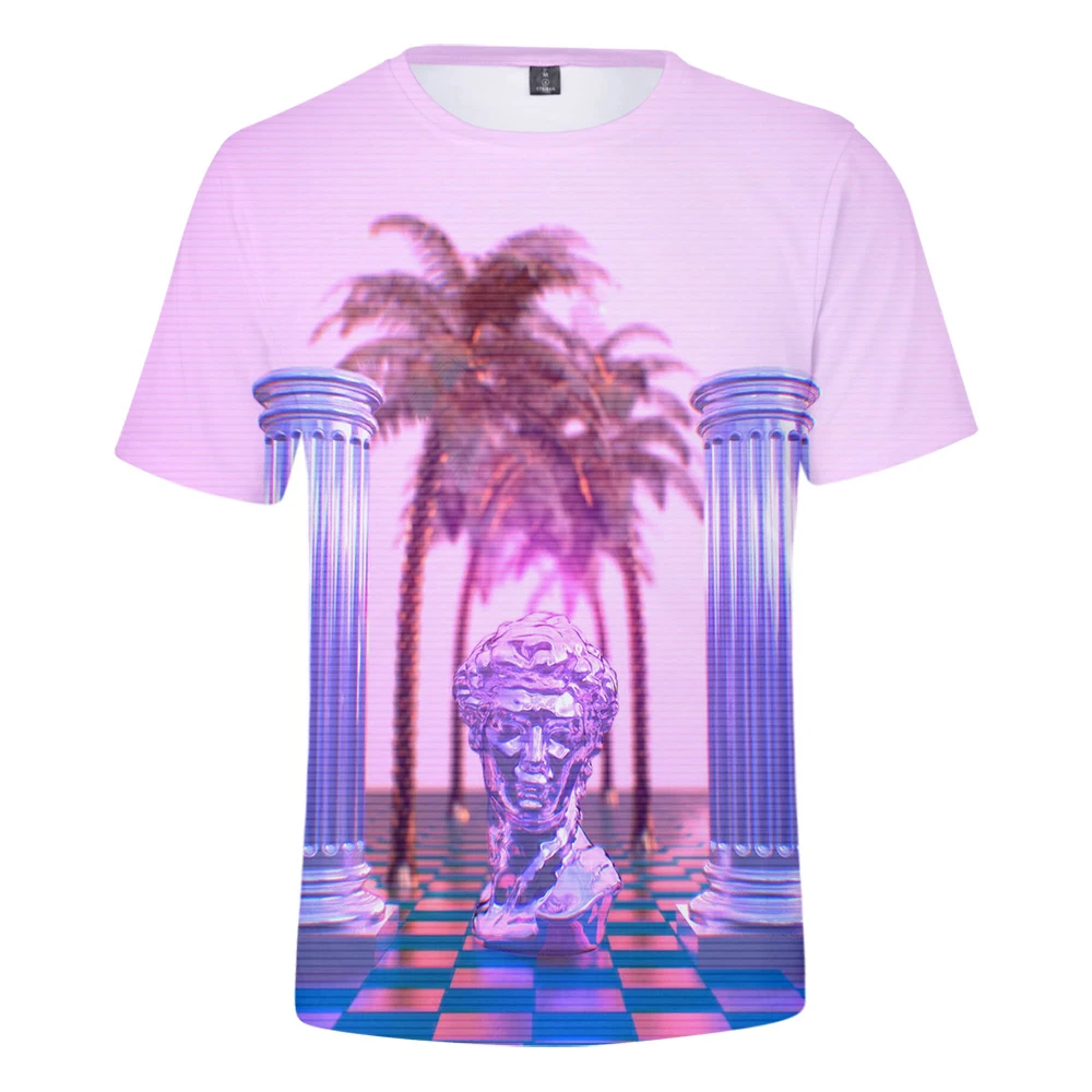 2019 горячая Распродажа Vaporwave 3D печать футболка Мужская/Женская мода с коротким