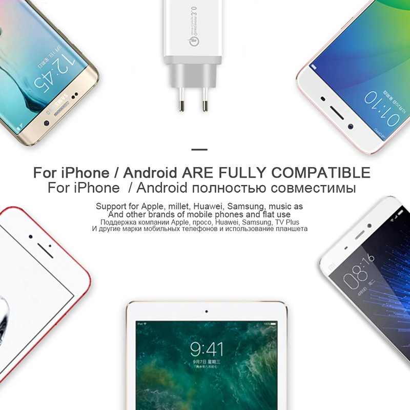 Быстрая зарядка QC 3,0 Быстрая 3 USB зарядное устройство для iPhone samsung Xiaomi Mi 9t huawei Быстрая Зарядка адаптер для зарядки мобильного телефона
