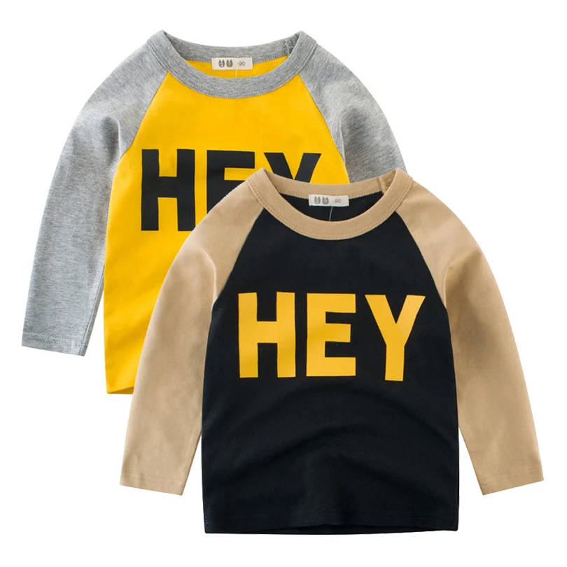 

2019 Autumn Winter Toddler Boys Girls Letters T-Shirt Children Long Sleeve Pullover Shirts Tops for Boy Kid Outfits Clothes 2-7T