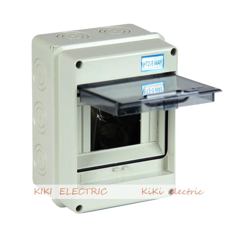 

2-5 way mini circuit breaker box waterproof and dustproof distribution box ABS Body and PC cover Light box