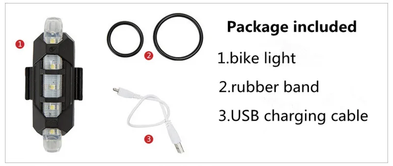 Cheap Bike USB Rechargeable LED Waterproof Bicycle Cycling Front Rear Tail Helmet Red Flash Lights Warning Lamp Cycling Safety Light 8