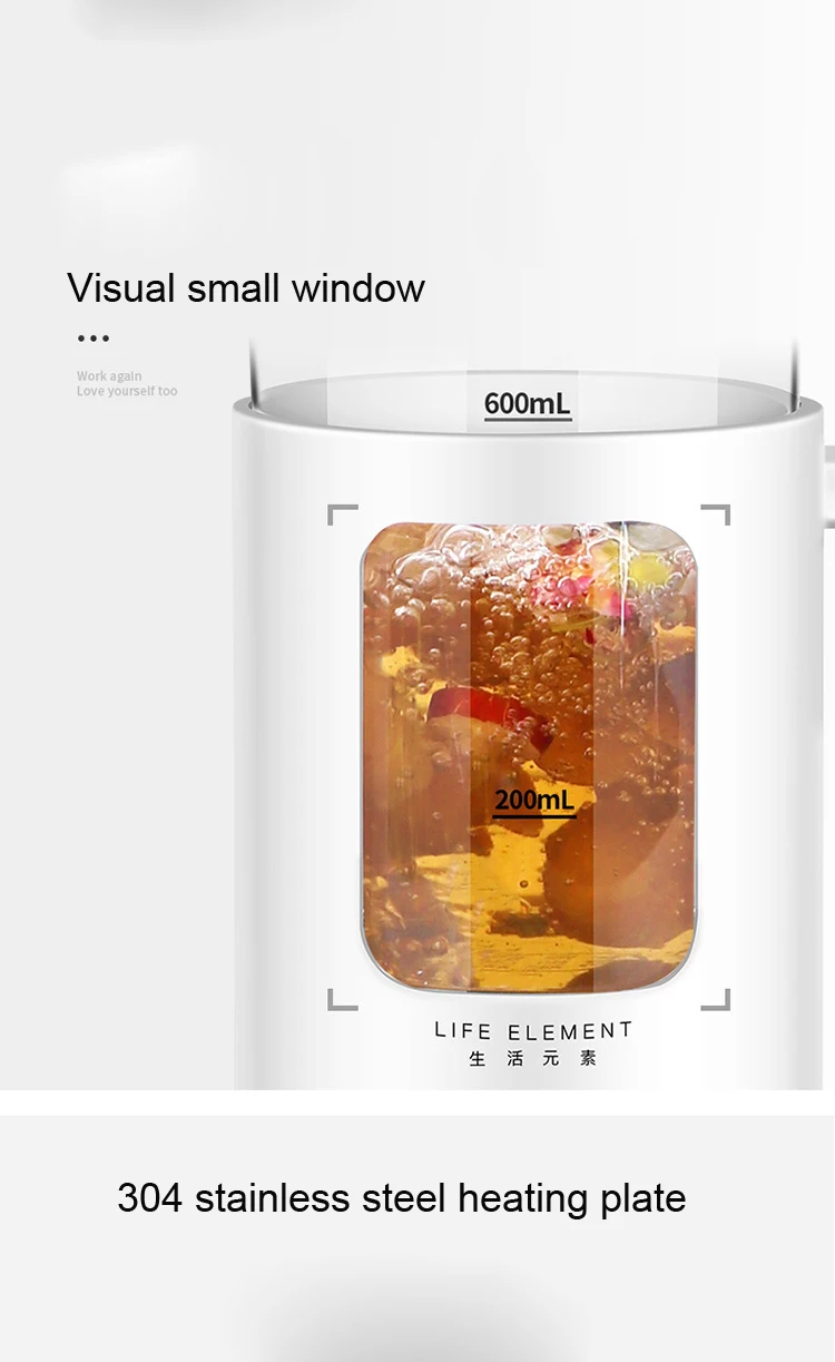 600 мл мини многофункциональный электрический чайник, сохраняющий здоровье, стеклянный вареный чайник, бутылка для горячей воды, термальный чайник 220 В