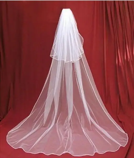 Bridal Veil White Ivory Two layer long Velo de novia Wedding accessories
