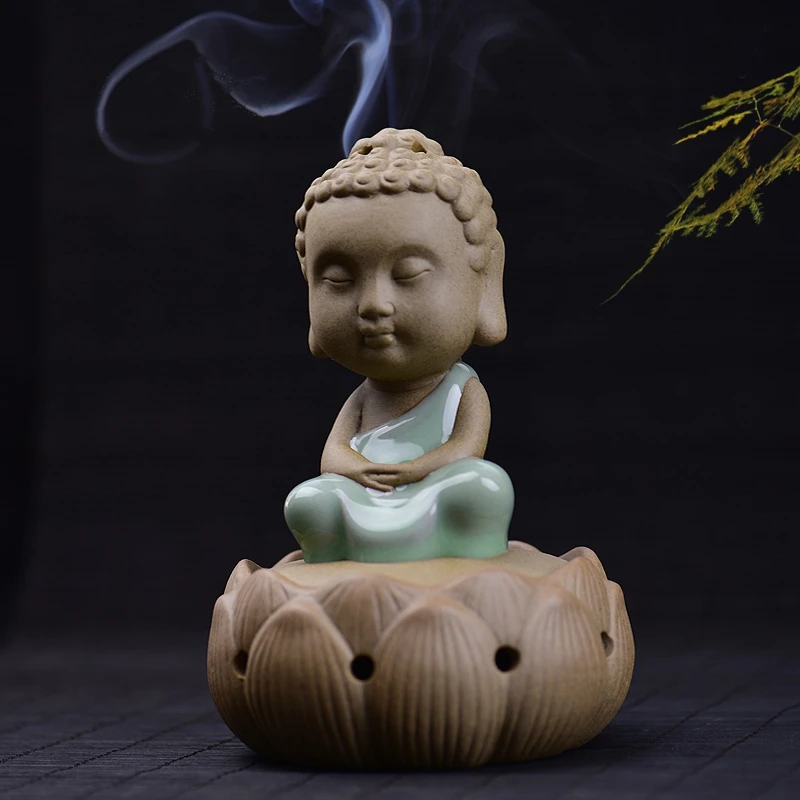 

Small incense burner plate ceramic celadon buddha with antique incense burner household sandalwood incense burner free shipping