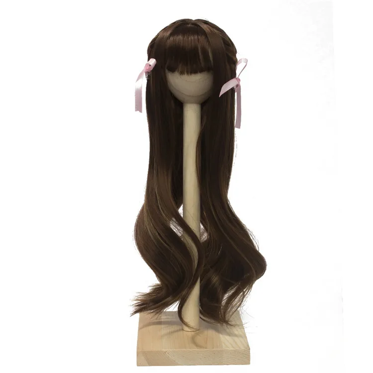 BJD/SD парик для кукол длинные вьющиеся волосы из мягкого шелка, хаки, темно-коричневый парик для 1/3 1/4 1/6 Bjd кукла muziwig